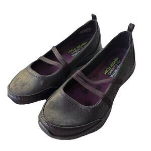 Skechers Shoes Womens 8.5 Wave Lite Good Nature Mary Jane Sneakers 23636 Black